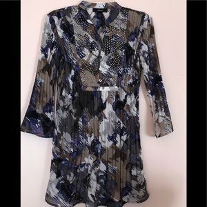 Alfani draped tunic with three-quarter sleeves